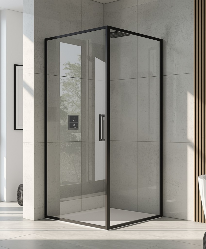 Black Profile Shower Partition